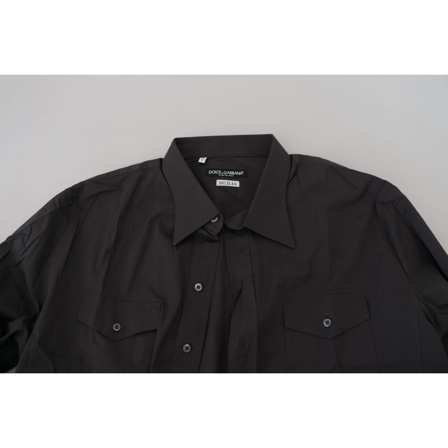 Dolce & Gabbana Gray SICILIA Slim Fit Stretch Dress Shirt