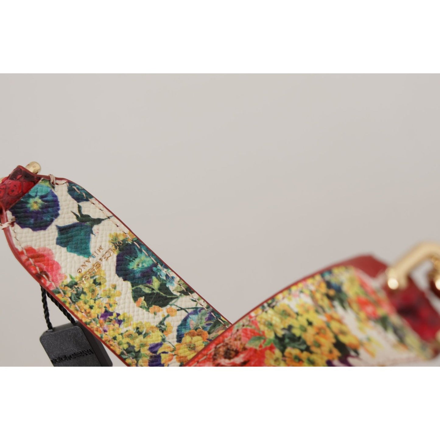 Dolce & Gabbana Red Exotic Leather Crystals Reversible Shoulder Strap BEL8726