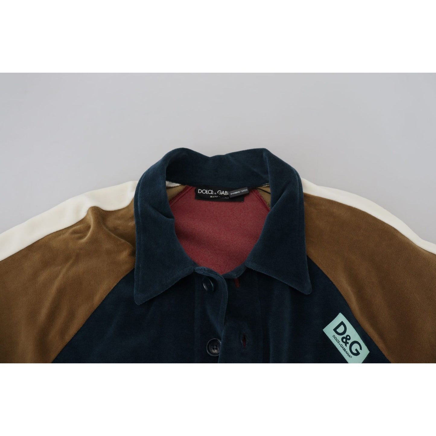 Dolce & Gabbana Multicolor Cotton Collared Pullover Sweater