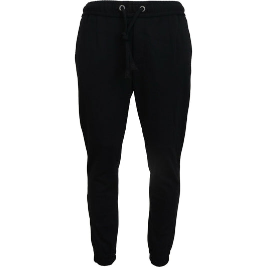 Dolce & Gabbana Black Mens Sport Wool Sweatpants Pants