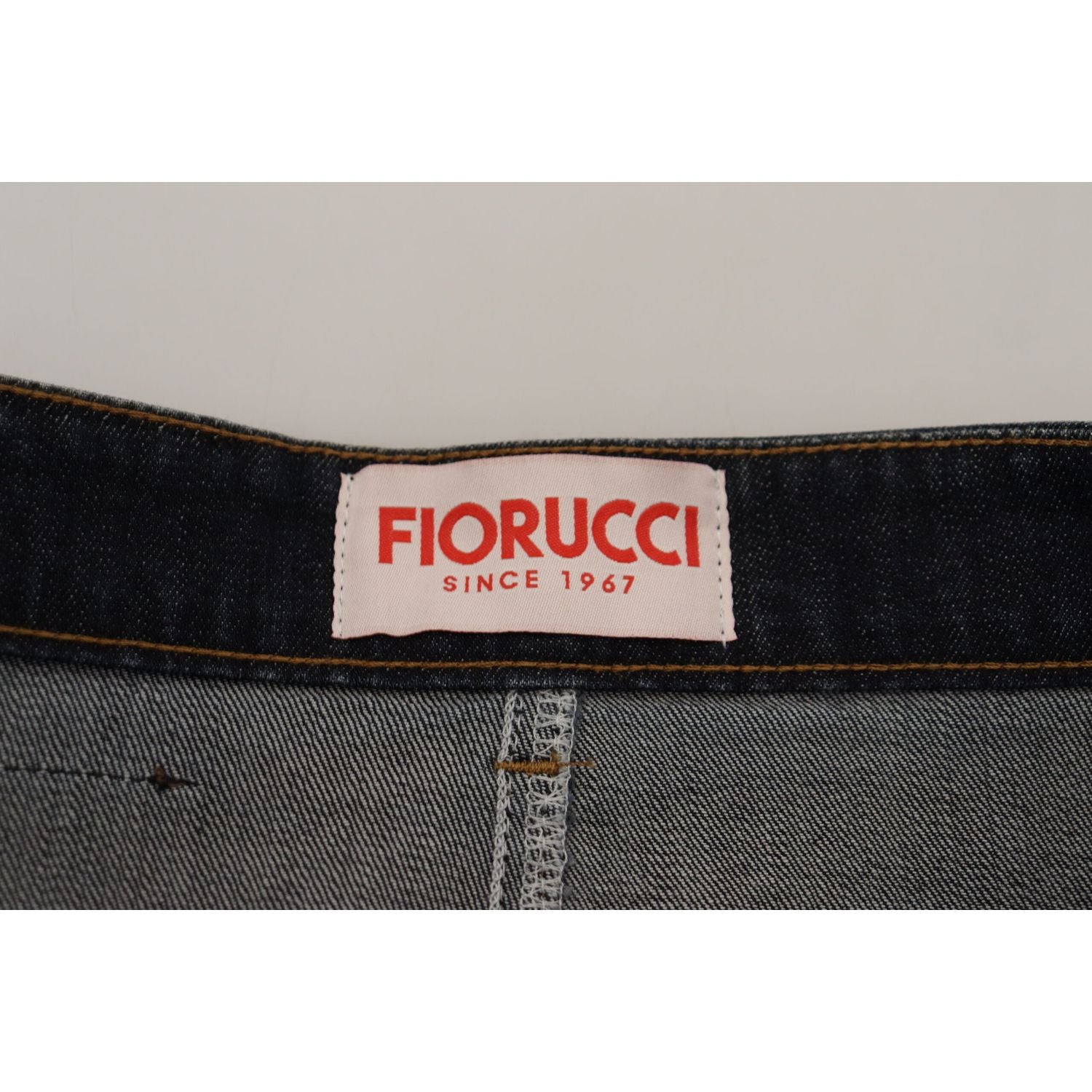 Fiorucci Dark Blue Washed Mid Waist Pencil Cut Denim Skirt
