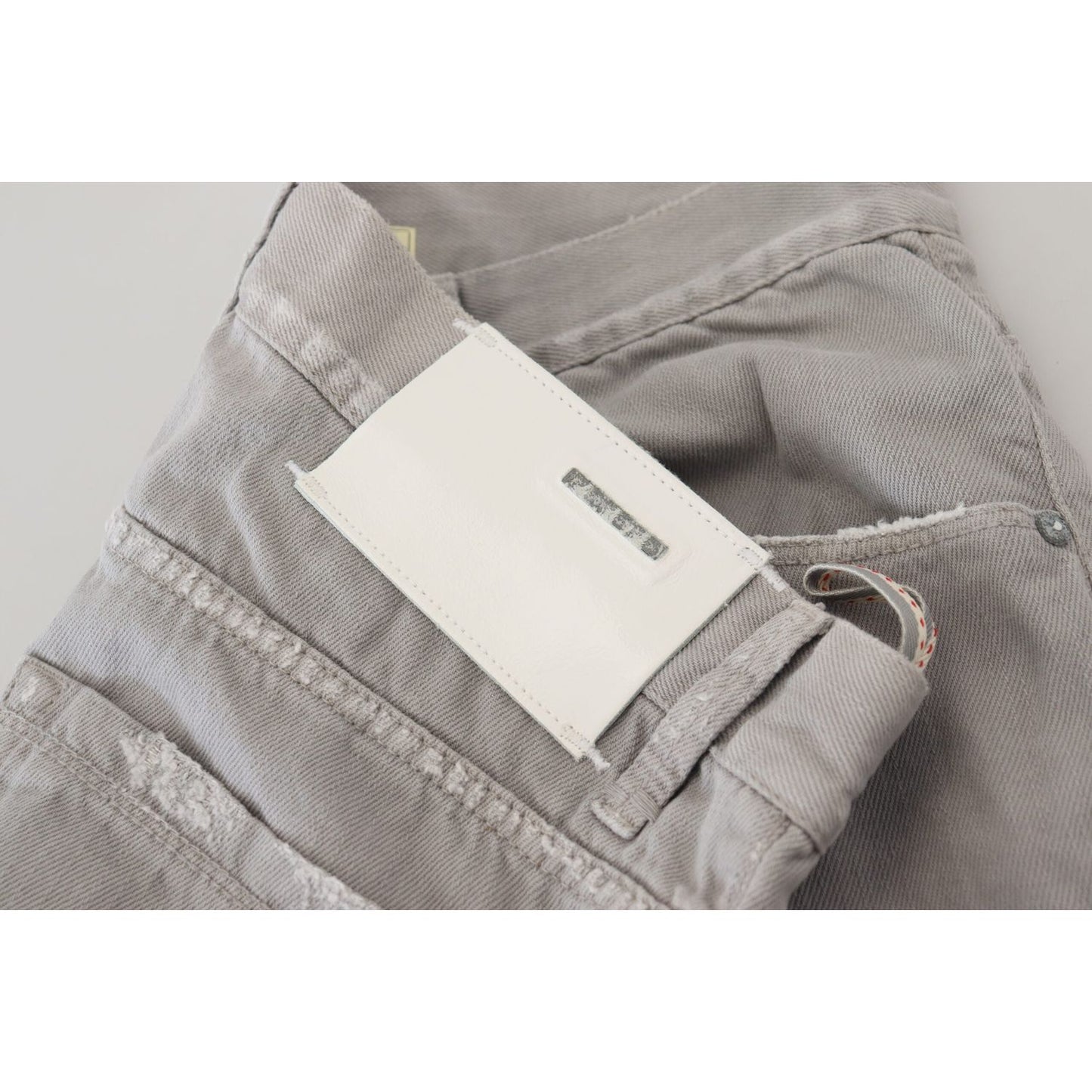 Acht Gray Cotton Straight Fit Folded Hem Casual Denim Jeans PAN74681-48