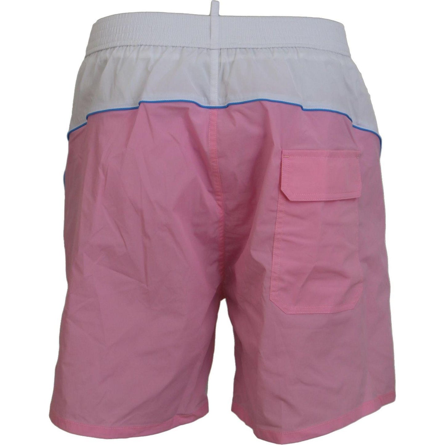 Dsquared² White Pink Logo Print Men Beachwear Shorts Swimwear BIK1656 - 48