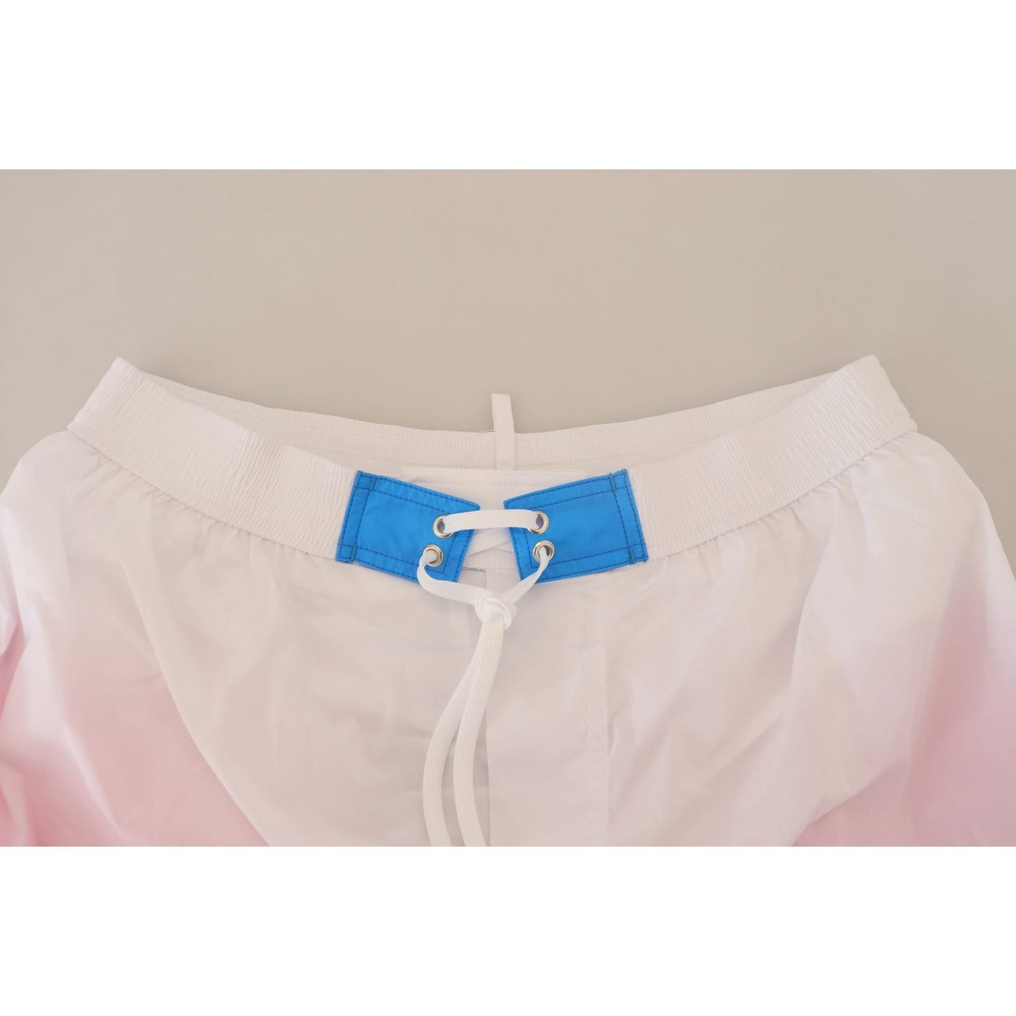 Dsquared² White Pink Logo Print Men Beachwear Shorts Swimwear BIK1656 - 48