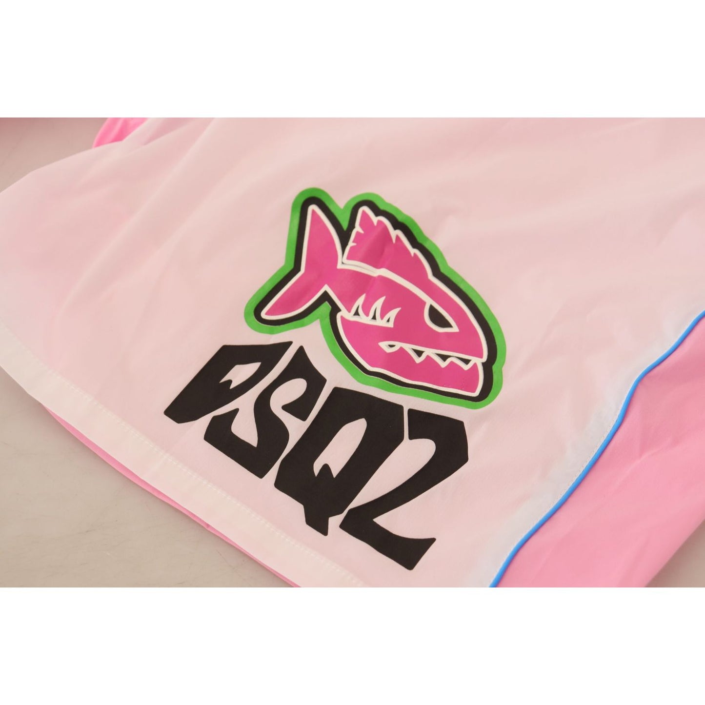 Dsquared² White Pink Logo Print Men Beachwear Shorts Swimwear BIK1656 - 48