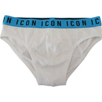 Dsquared² White Icon Logo Cotton Stretch Men Brief Underwear BIK1668 - IT5