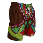 Dsquared² Multicolor Printed Men Beachwear Swimwear Short BIK1655- 48
