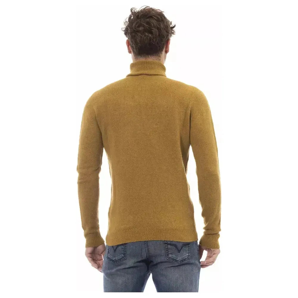 Alpha Studio Brown Alpaca Men Sweater AL-23408-IT50 | L
