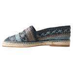 Dolce & Gabbana Blue Gray Leather Buffalo Espadrille Shoes MV5034-39