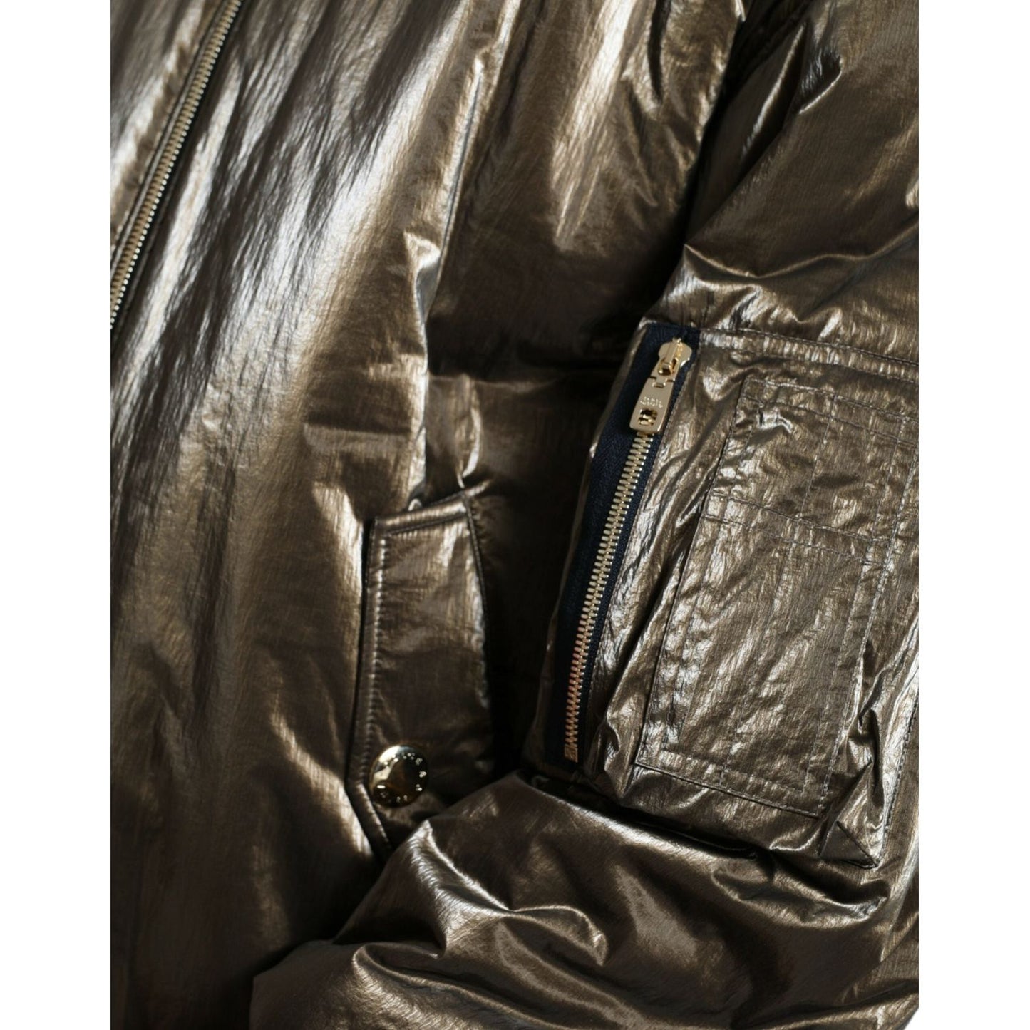 Dolce & Gabbana Bronze Nylon Full Zip Men Bomber Jacket JKT3769-54