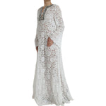 Dolce & Gabbana White Lace Crystal Embellished Shift Dress DR281122-42