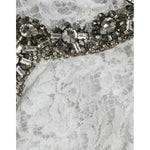 Dolce & Gabbana White Lace Crystal Embellished Shift Dress DR281122-42