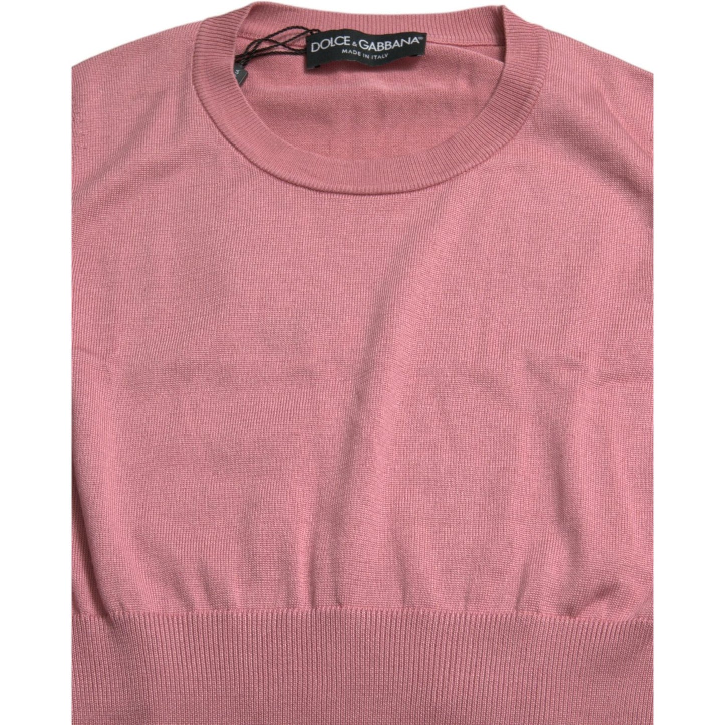 Dolce & Gabbana Pink Crew Neck Cropped Sleeveless Tank Top