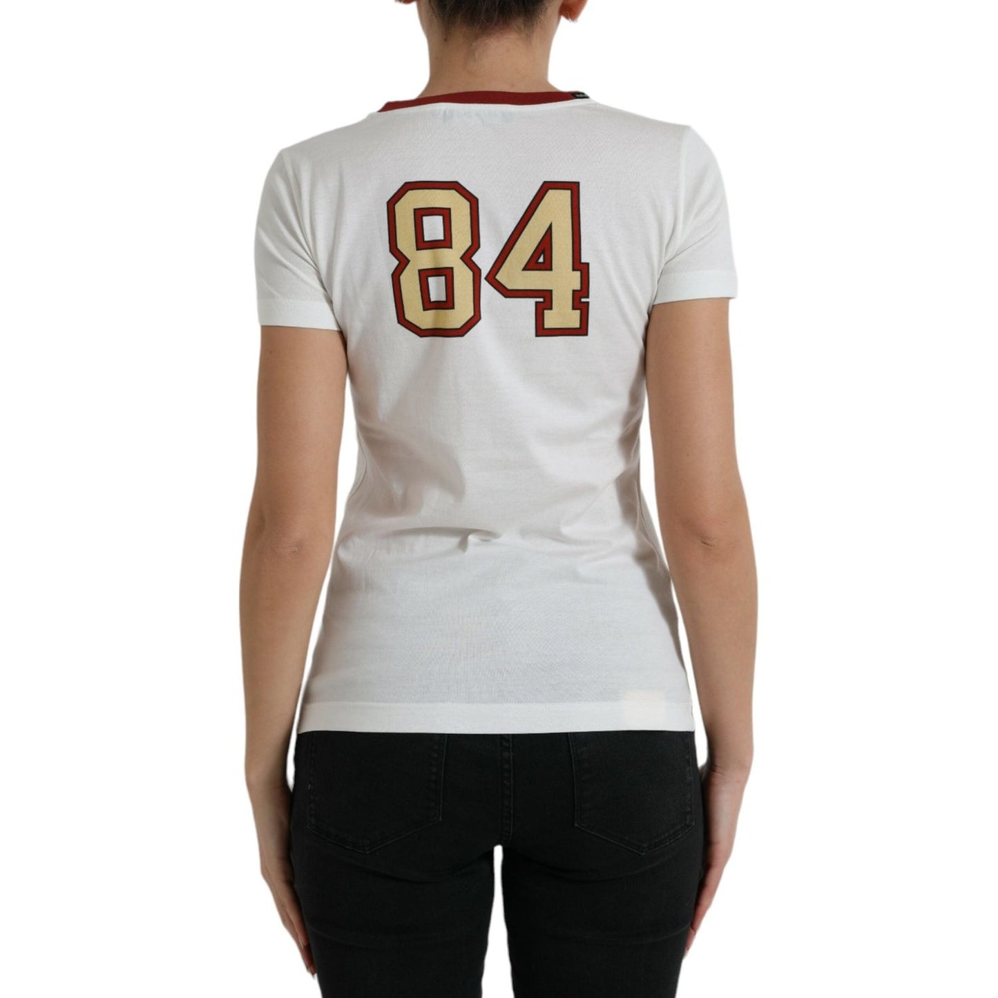 Dolce & Gabbana White Bring Me To The Moon T-shirt Top