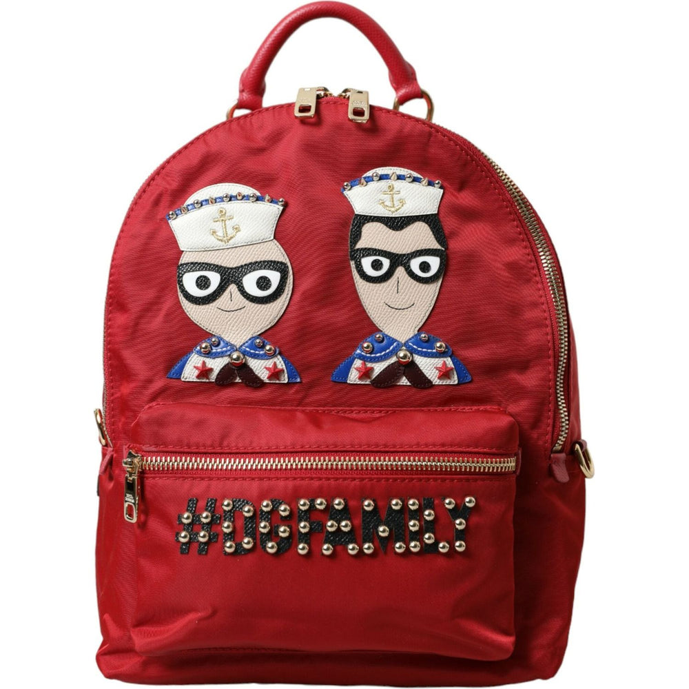 Dolce & Gabbana Red #DGFAMILY Embellished Backpack VULCANO Bag BAG1151