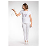 A.Tratti Chic White Stretch Viscose Tee AT-11746-S