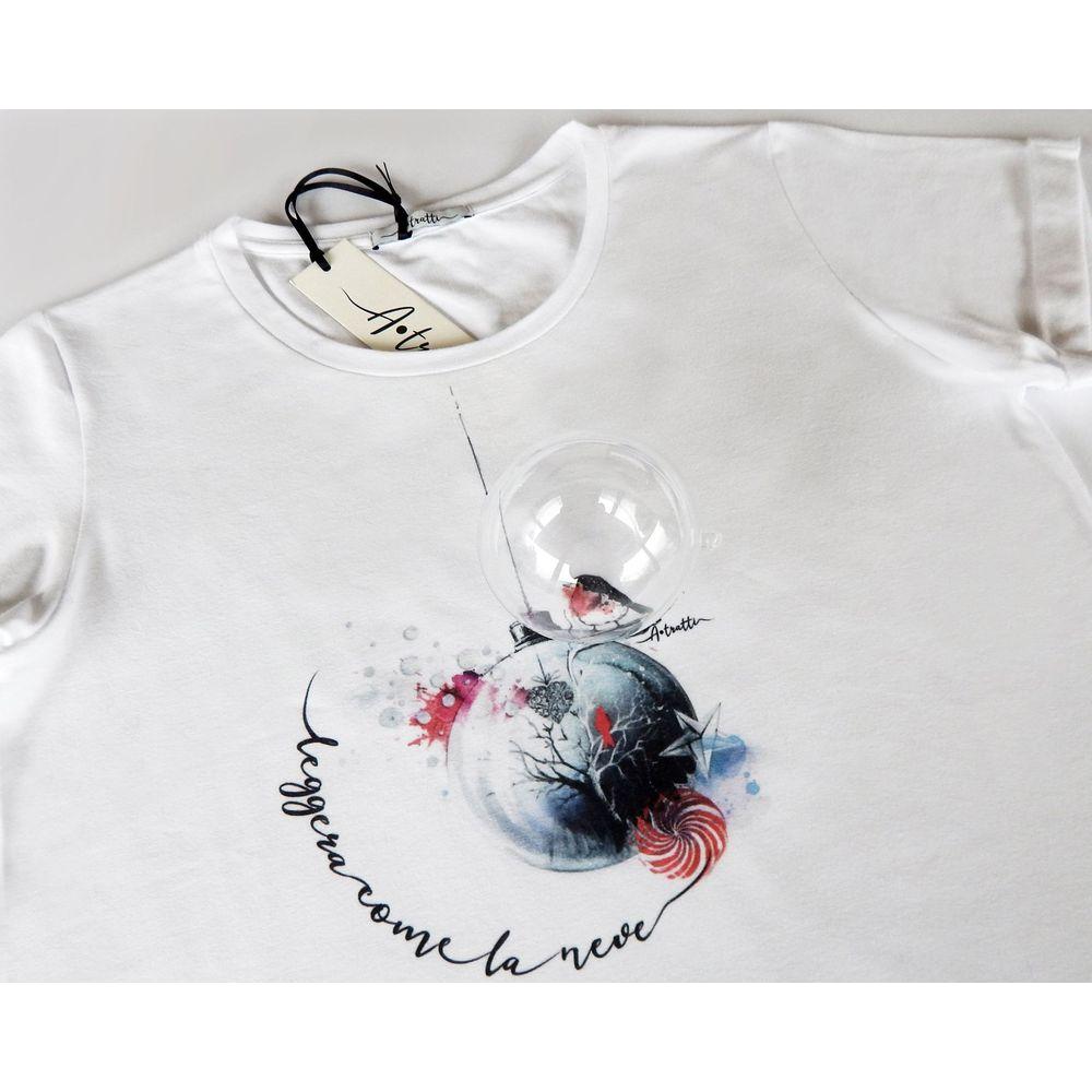 A.Tratti Chic White Stretch Viscose Tee AT-11746-S