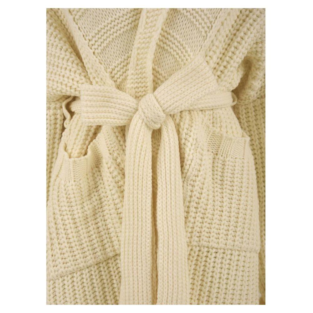 Hinnominate White Marabou Women Cardigan HI-11653-M