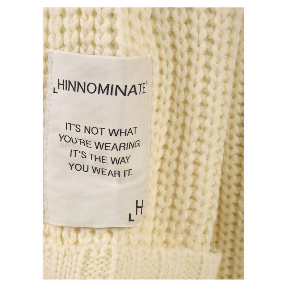 Hinnominate White Marabou Women Cardigan HI-11653-M