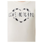 Love Moschino Chic White Cotton Blend Dress with Logo Accent LO-10961-IT40|S