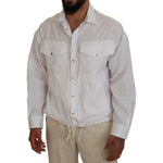 Dsquared² White Cotton Collared Casual Men Long Sleeves Jacket TSH83552-48