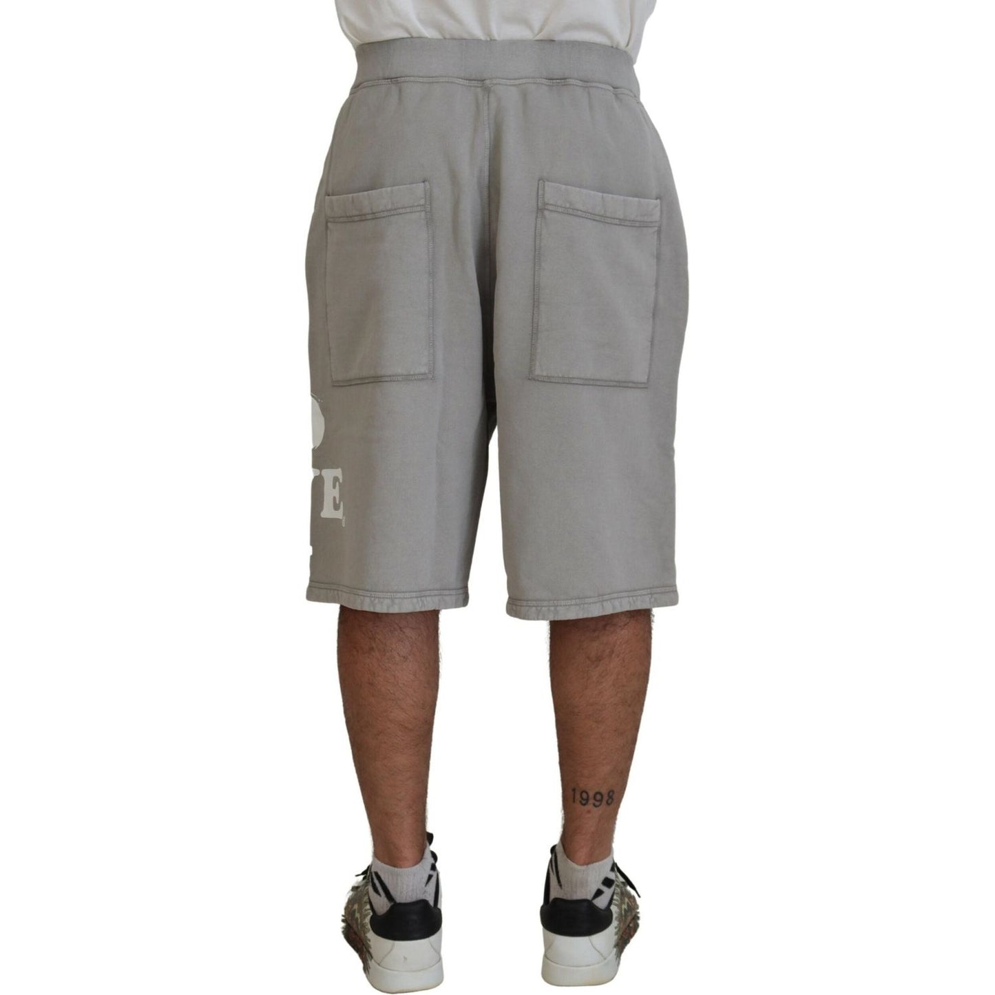 Dsquared² Gray Printed Pull On Men Casual Bermuda Shorts PAN74468-48