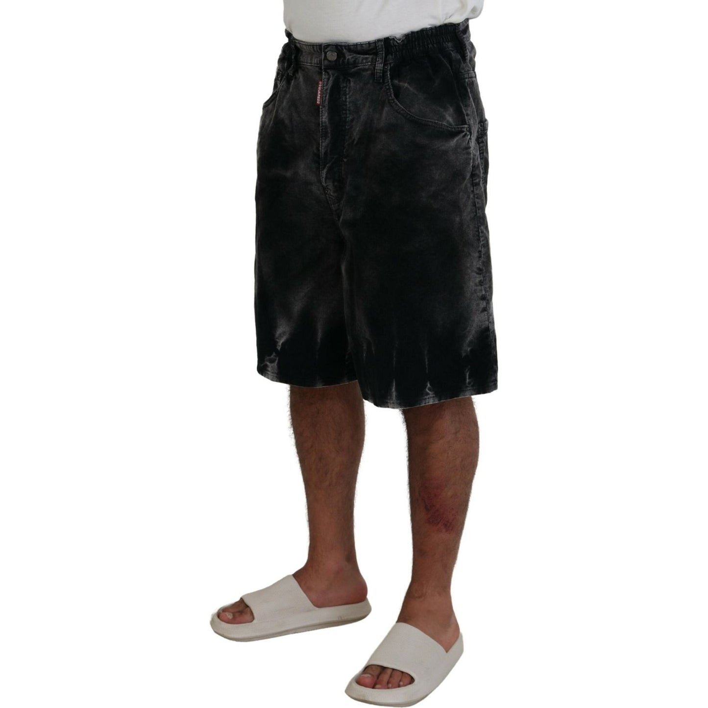 Dsquared² Gray Cotton Corduroy Bermuda Shorts PAN74432-48
