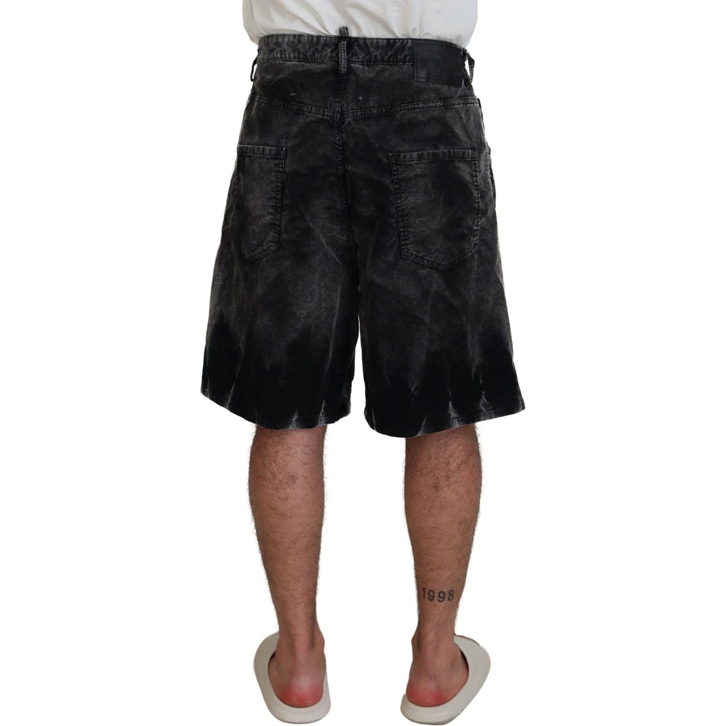 Dsquared² Gray Cotton Corduroy Bermuda Shorts PAN74432-48