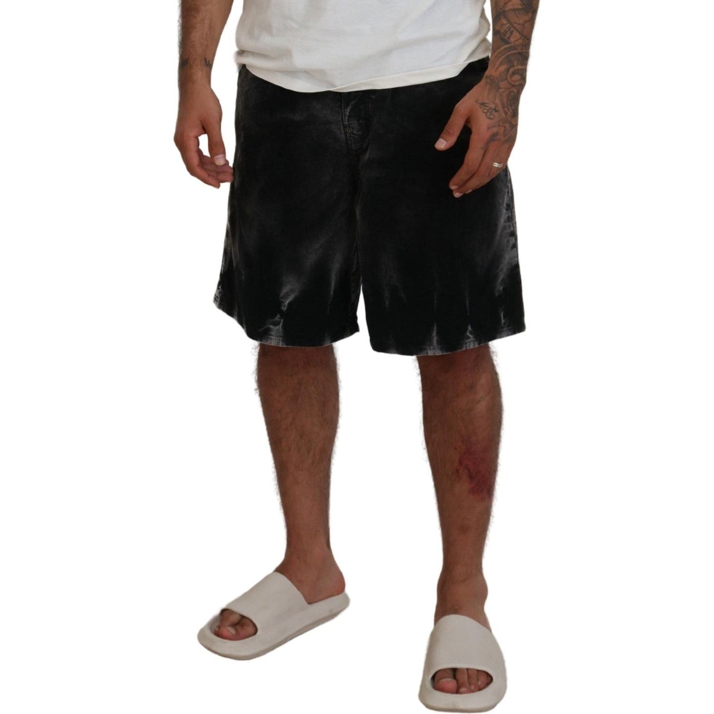 Dsquared² Gray Cotton Corduroy Bermuda Shorts PAN74432-48
