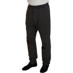 Dsquared² Dark Gray Cotton Men Casual Tattered Pants PAN74453-48