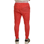 Dsquared² Orange Cotton Elastic Waist Logo Men Pants PAN74471-48