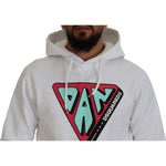 Dsquared² White Cotton Hooded Printed Pullover Sweater TSH83489-48