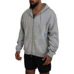 Dsquared² Gray Hooded Printed Crystal Embellishment Sweater TSH83491-48