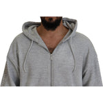 Dsquared² Gray Hooded Printed Crystal Embellishment Sweater TSH83491-48