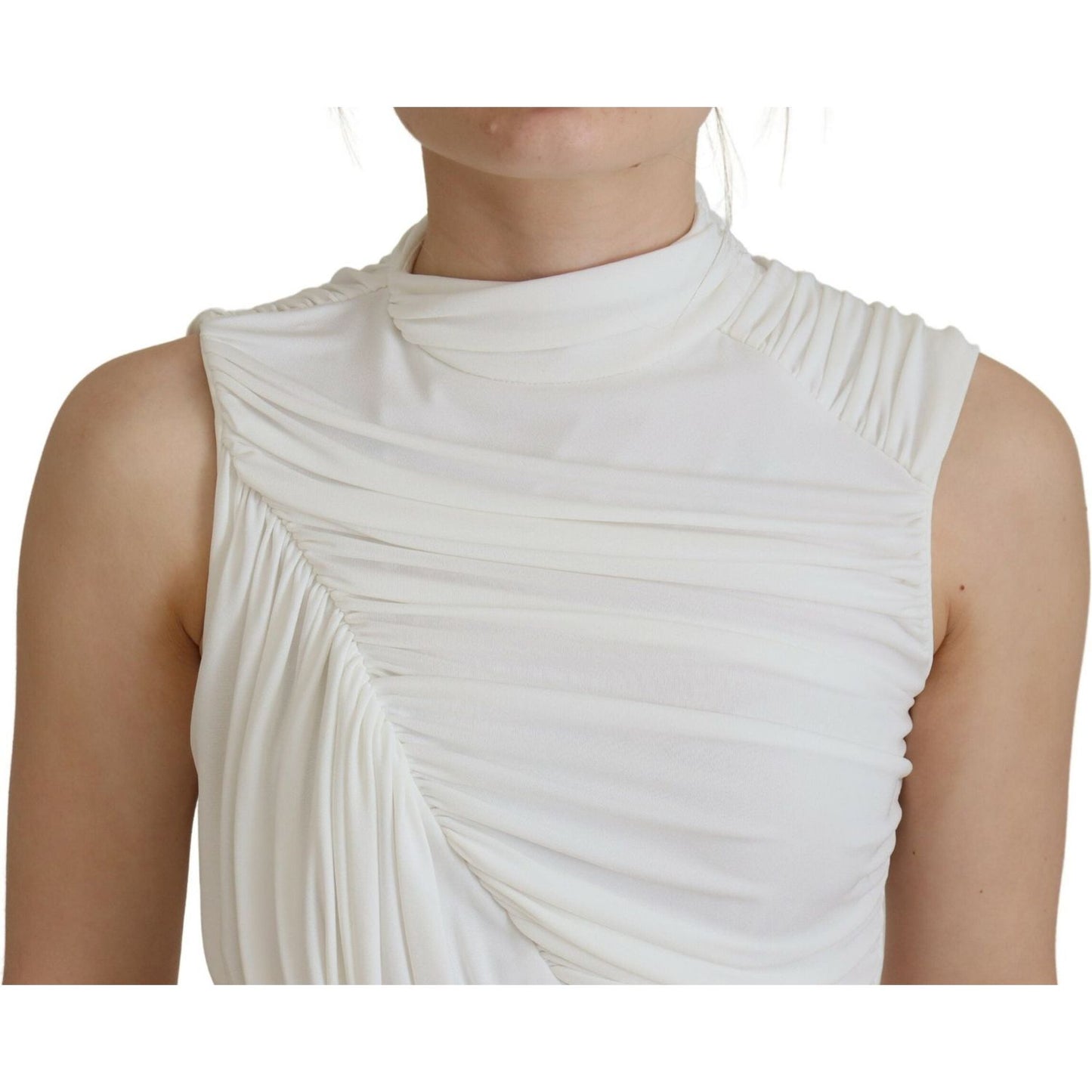 Dsquared² White Viscose Sleeveless Bodycon Mini Dress DR28830-38