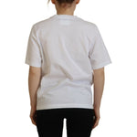 Dsquared² White Cotton Shiny Icon East Tee Crewneck T-shirt TSH83388-38