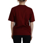 Dsquared² Maroon Logo Cotton Crewneck Short Sleeve Tee T-shirt TSH83403-38