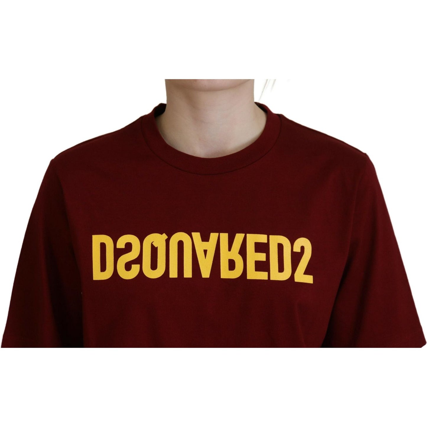 Dsquared² Maroon Logo Cotton Crewneck Short Sleeve Tee T-shirt TSH83403-38