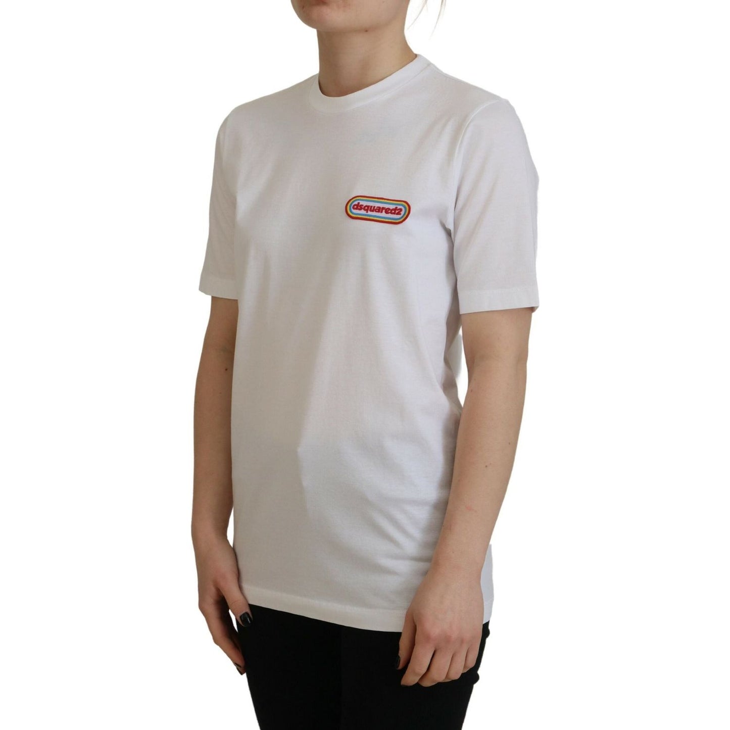 Dsquared² White Logo Patch Crewneck Short Sleeve Tee T-shirt TSH83410-38