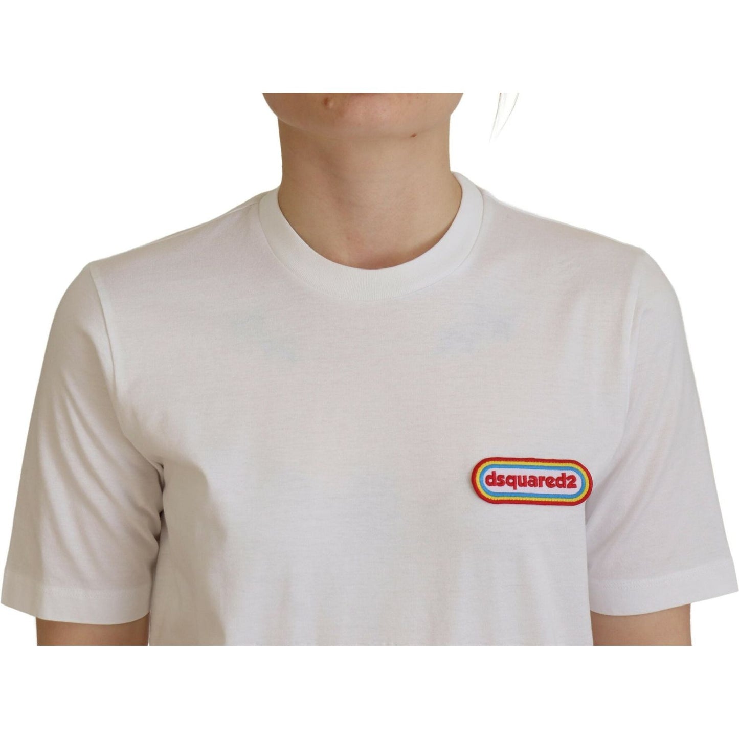 Dsquared² White Logo Patch Crewneck Short Sleeve Tee T-shirt TSH83410-38
