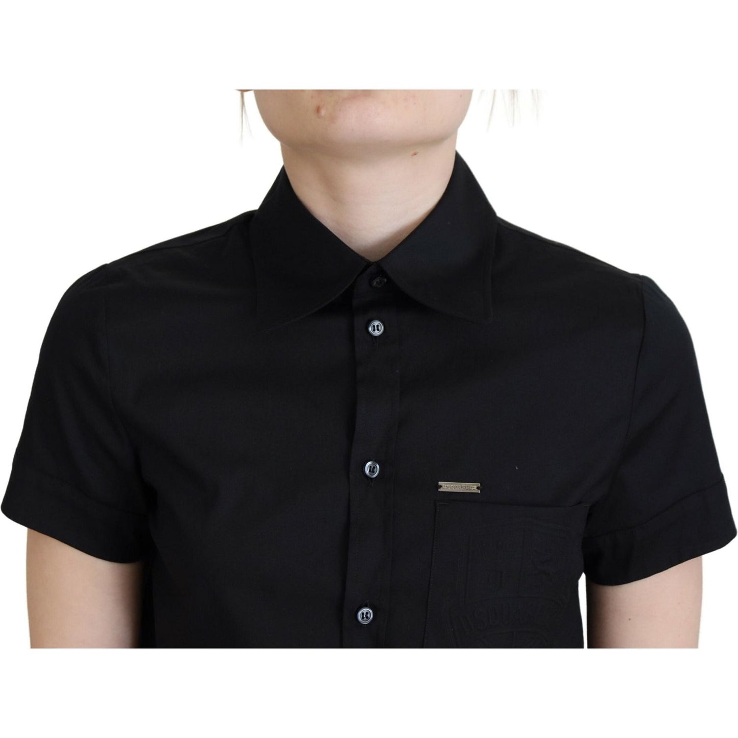 Dsquared² Black Collared Button Down Short Sleeves Polo Top TSH83415-38