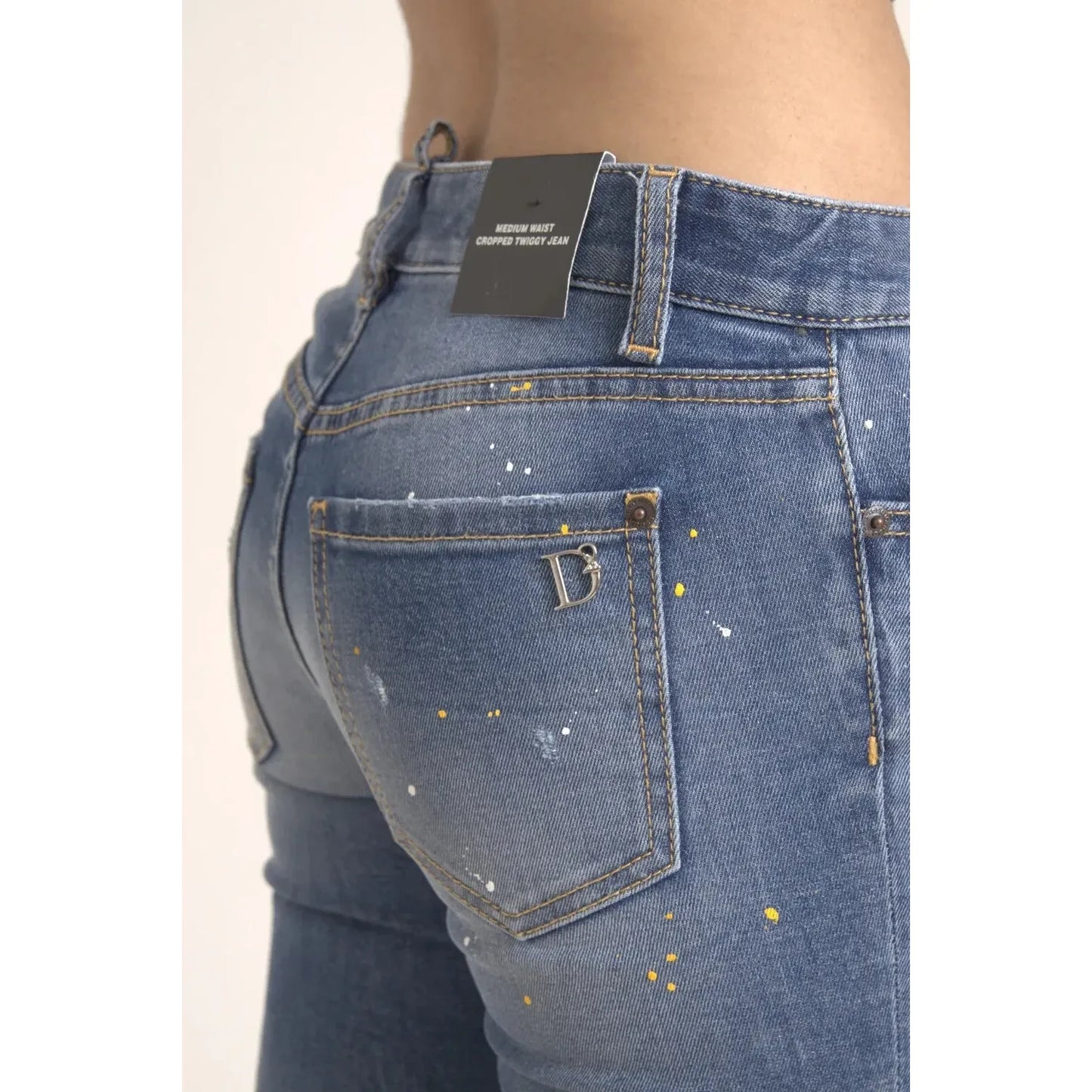 Dsquared² Blue Mid Waist Cropped Twiggy Denim Jeans PAN74490-38