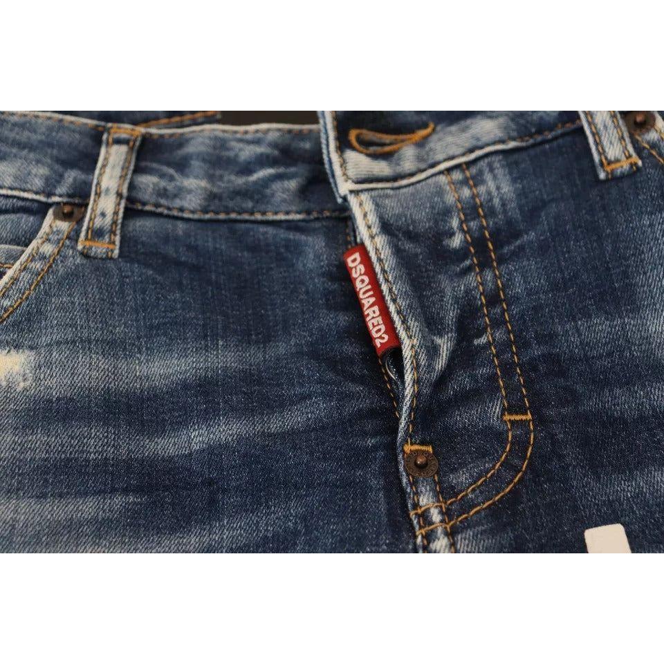 Dsquared² Blue Icon Low Waist Cropped Cool Girl Denim Jeans PAN74509-38