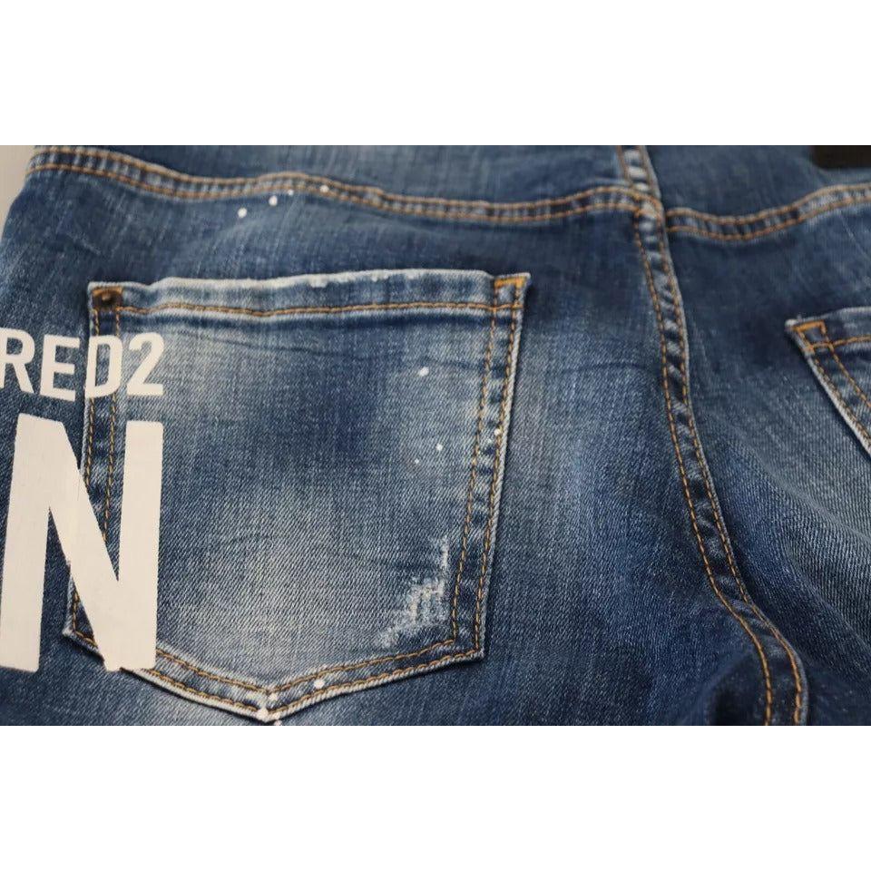 Dsquared² Blue Icon Low Waist Cropped Cool Girl Denim Jeans PAN74509-38
