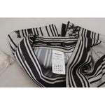 Dsquared² Gray Black Stripes Mid Waist A-line Mini Skirt SKI1891-38