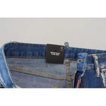Dsquared² Blue Washed Cotton Mid Waist Flared Denim Jeans PAN74511-38