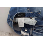 Dsquared² Blue Distressed High Waist Pencil Cut Denim Skirt SKI1896-38