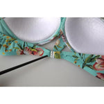 Dolce & Gabbana Mint Green Floral Print Beachwear Bikini Top BIK1738-3