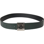 Dolce & Gabbana Green Calf Leather Square Metal Buckle Belt WMB404-80