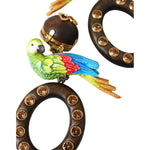 Dolce & Gabbana Multicolor Parrot Wood Brass Crystal Embellished Earrings SMY101251